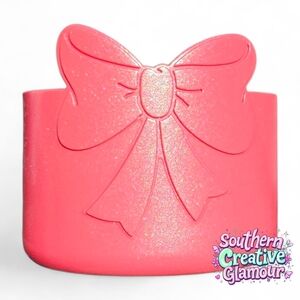 Tumbler Boot | Coral Shimmer Princess Bow Tumbler Sleeve